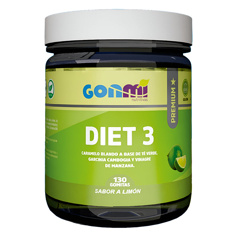 Gomitas Diet 3 - Vinagre de Manzana, Garcinia Cambogia y Té Verde x 130u