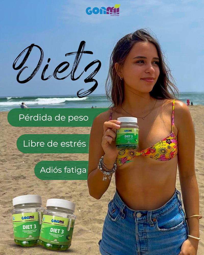 Gomitas Diet 3 - Vinagre de Manzana, Garcinia Cambogia y Té Verde x 130u