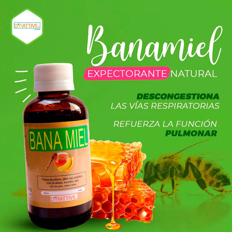 Jarabe Banamiel (Resina de Plátano + Propóleos + Eucalipto) x 130ml
