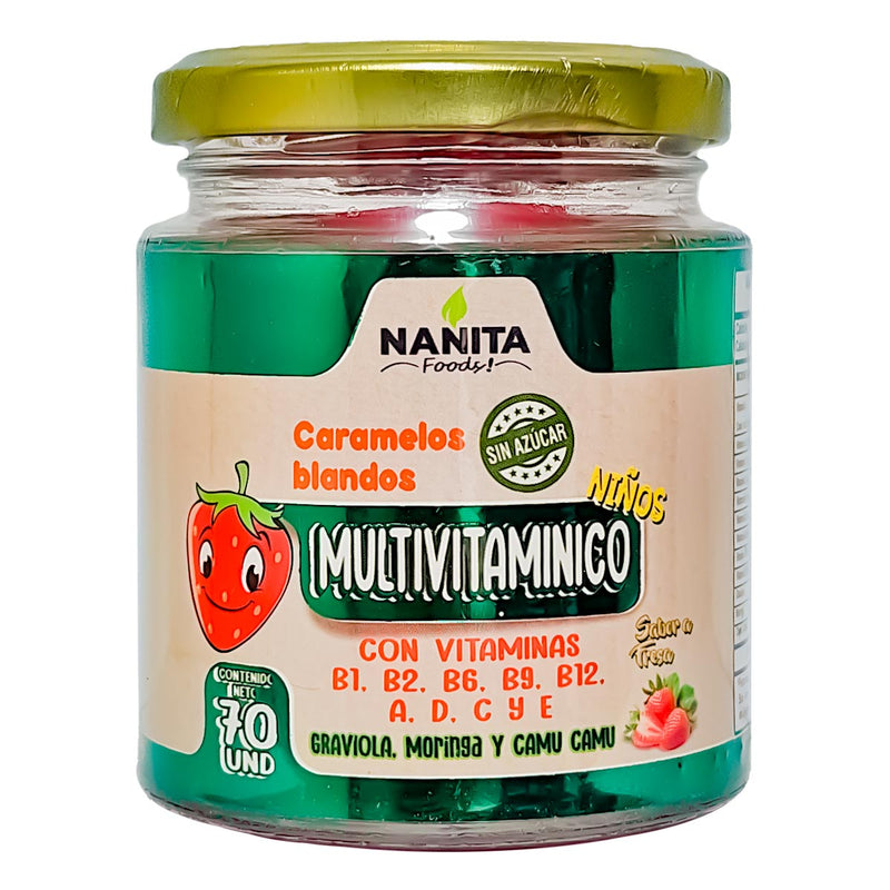 Gomitas Multivitamínicas para Niños - Sabor Natural a Fresa x 70u