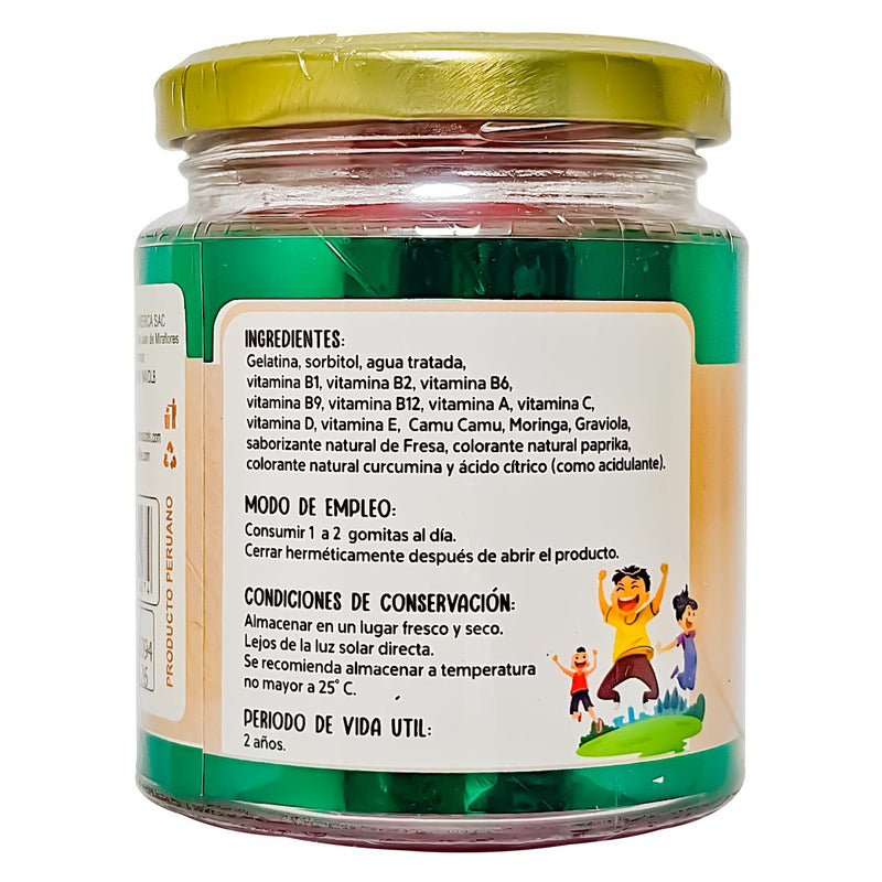 Gomitas Multivitamínicas para Niños - Sabor Natural a Fresa x 70u