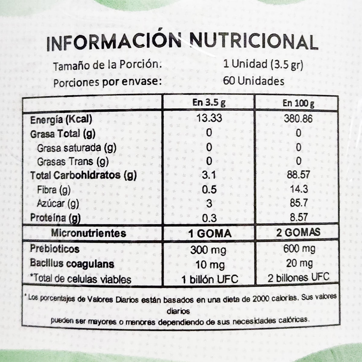 Gomitas Probióticas & Prebióticas con Fibra de Achicoria x 60u | 2 Billones de UFC