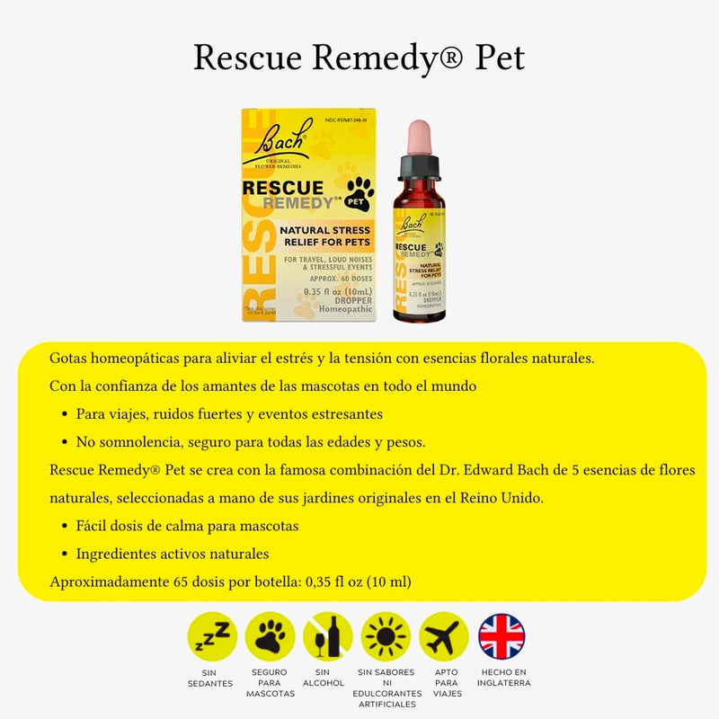 Rescue Remedy para Mascotas (Fórmula Flores de Bach) x 10ml