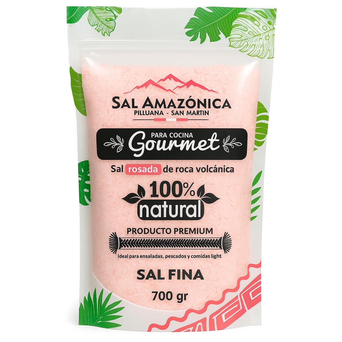 Sal Rosada Amazónica Sin Yodo Ni Flúor x 700g
