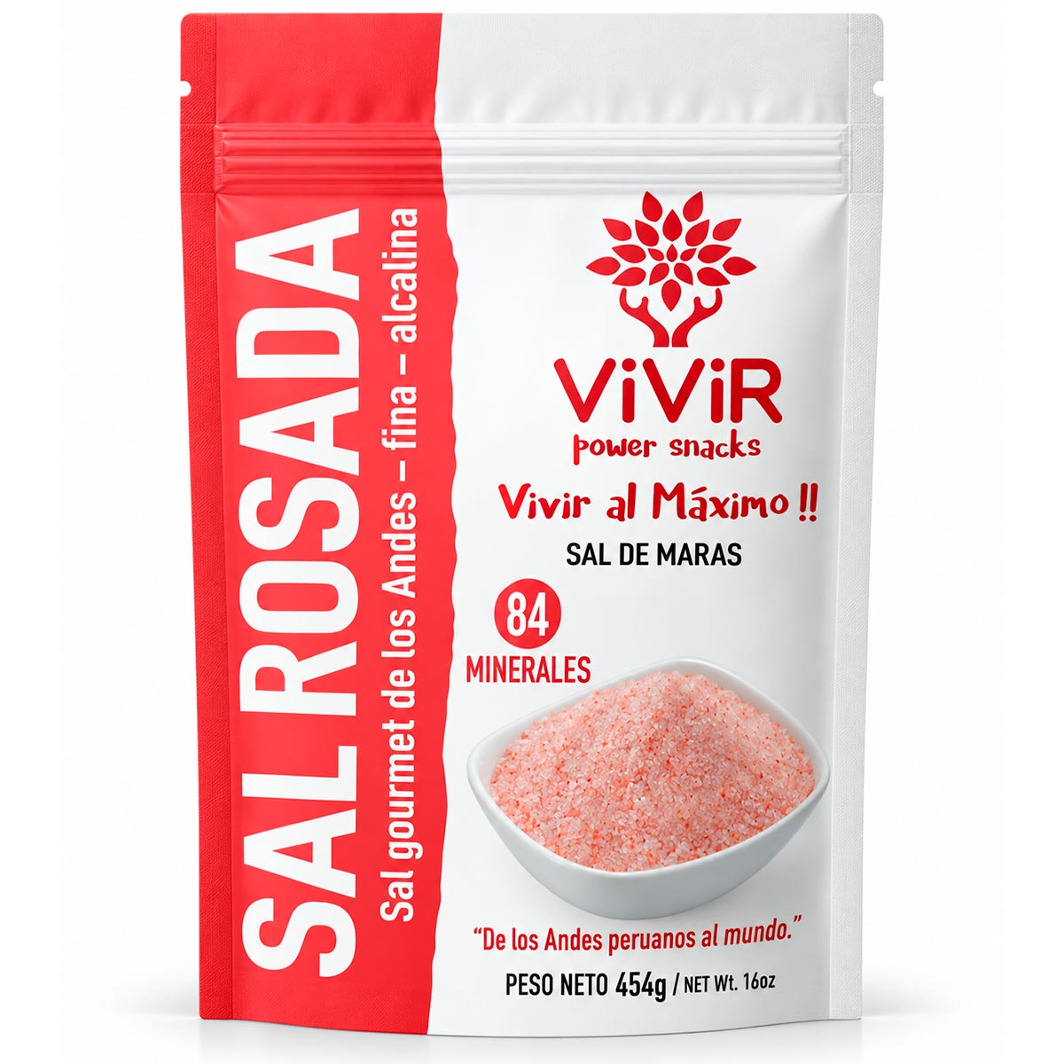 Sal Rosada de Maras Sin Yodo Ni Flúor x 454g