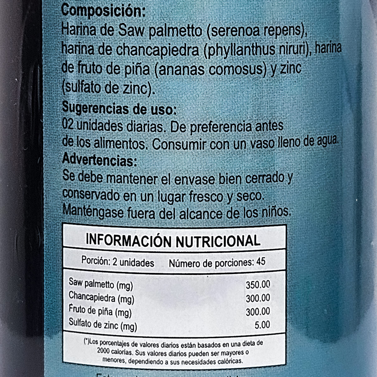 Saw Palmetto con Zinc y Chancapiedra en cápsulas  – Soporte Prostático y Salud Urinaria (90 cápsulas)