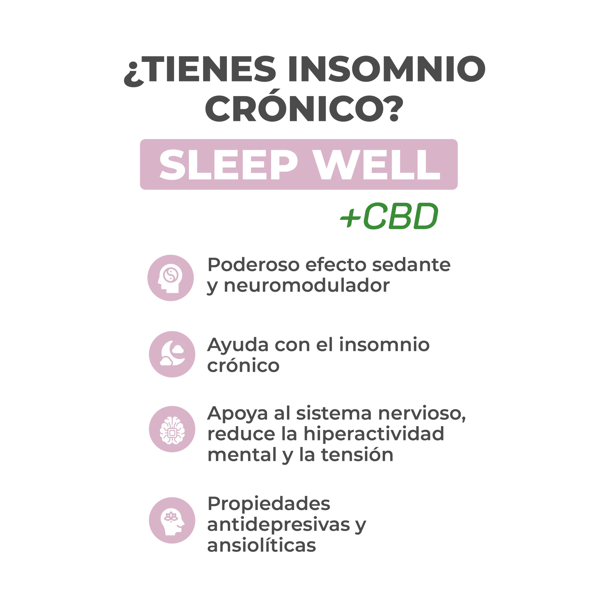 Sleep Well + CBD – Extracto Sublingual Natural con Valeriana, Pasiflora y CBD Puro para un Sueño Profundo x 30ml