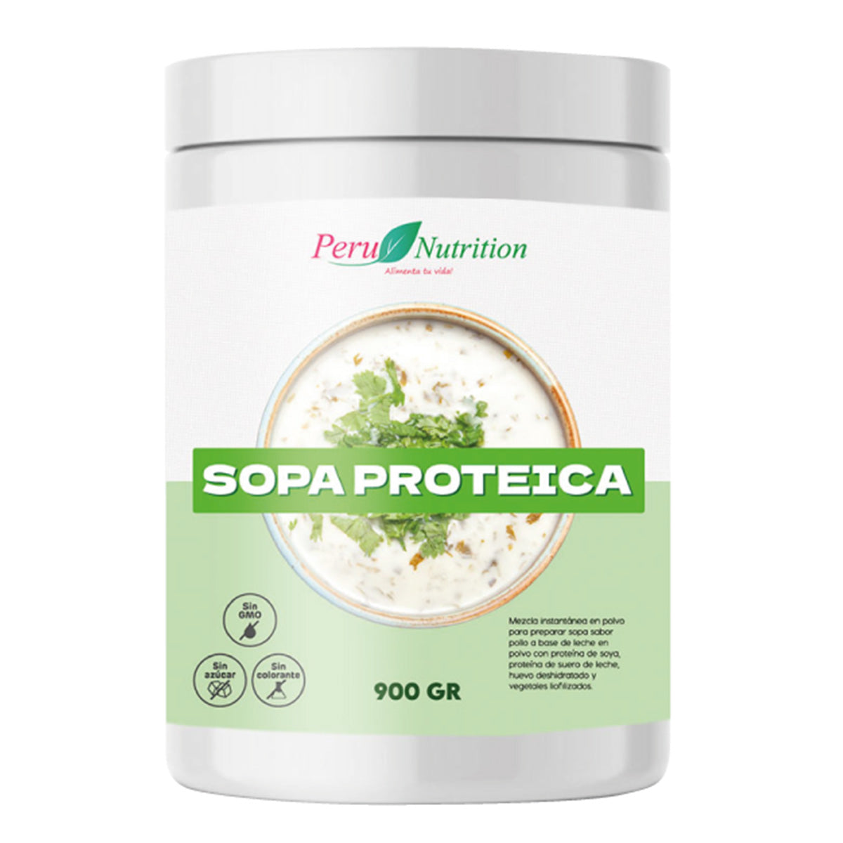 Sopa Proteica Sabor Pollo con Soya, Suero y Huevo x 900g – Alta en Proteínas (36g x porción)