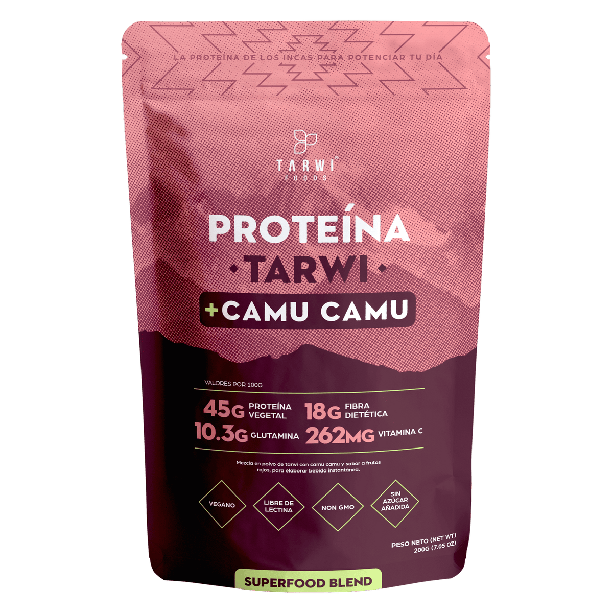Tarwi con Camu Camu y Stevia – Proteína Vegetal Andina x 200g