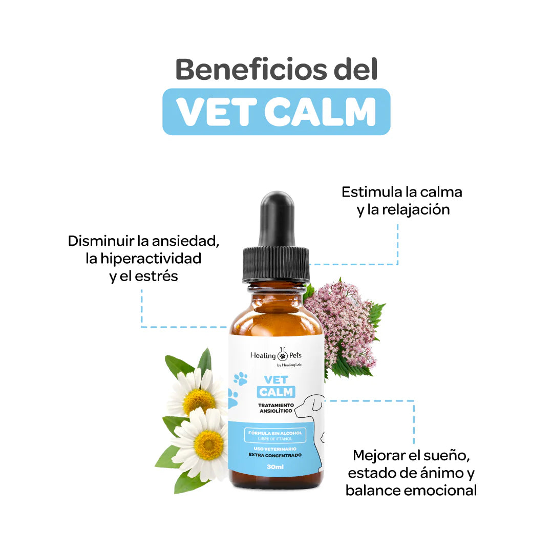 Vet Calm – Fórmula Antiestrés para Perros y Gatos | Ansiedad, Hiperactividad y Relajación