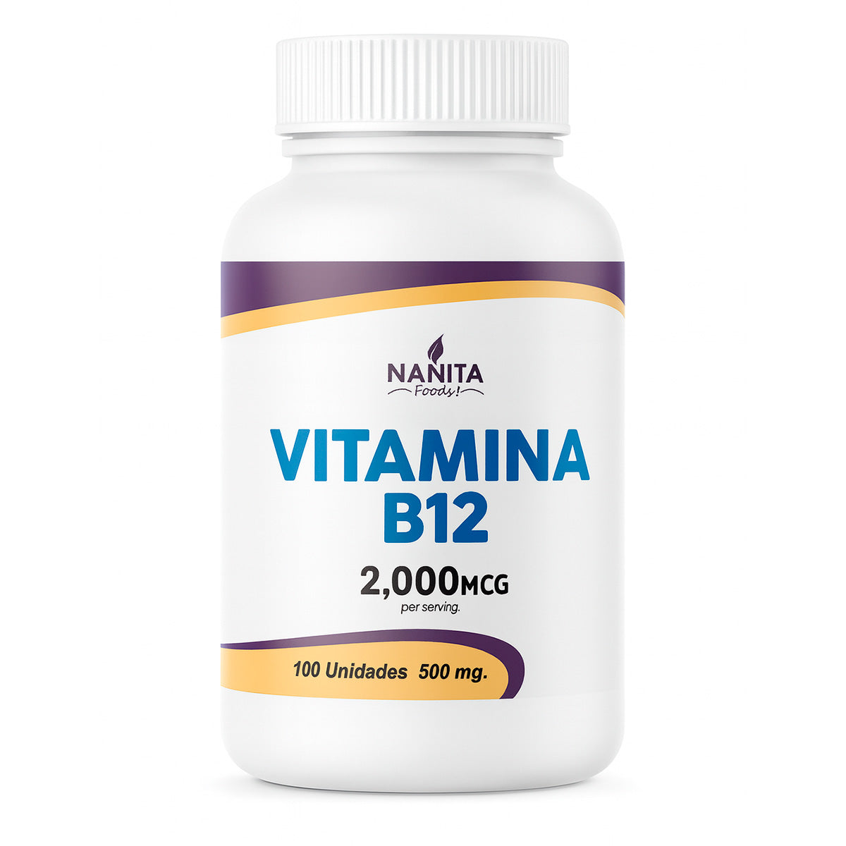 Vitamina B12 2000 mcg en Cápsulas – Energía, Metabolismo y Sistema Nervioso | Frasco x 100 unidades
