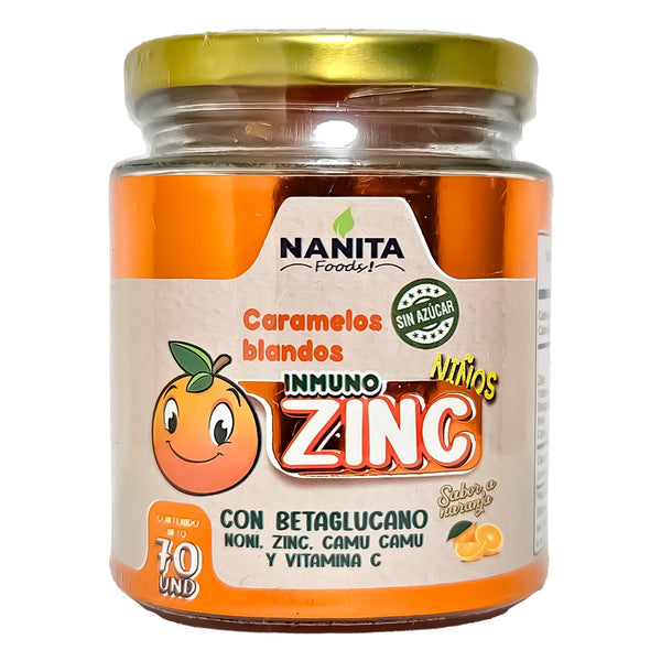 Gomitas de Zinc con Sabor Natural a Naranja para Niños x 70u