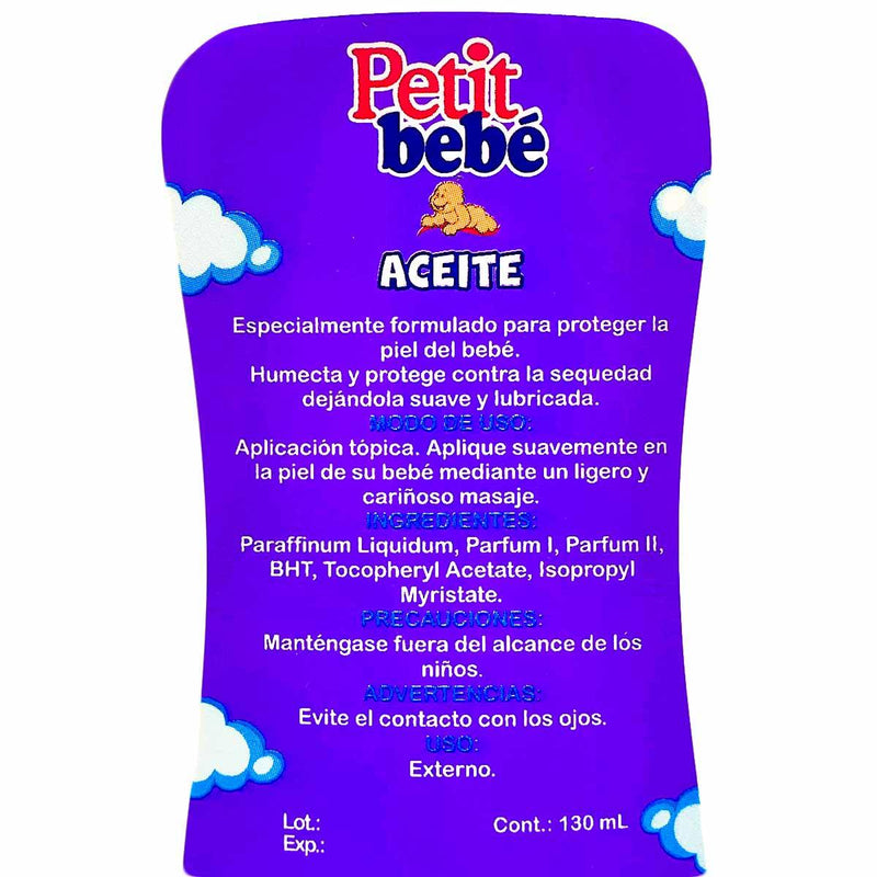 Aceite Petit Bebé x 130ml - Tikafarma
