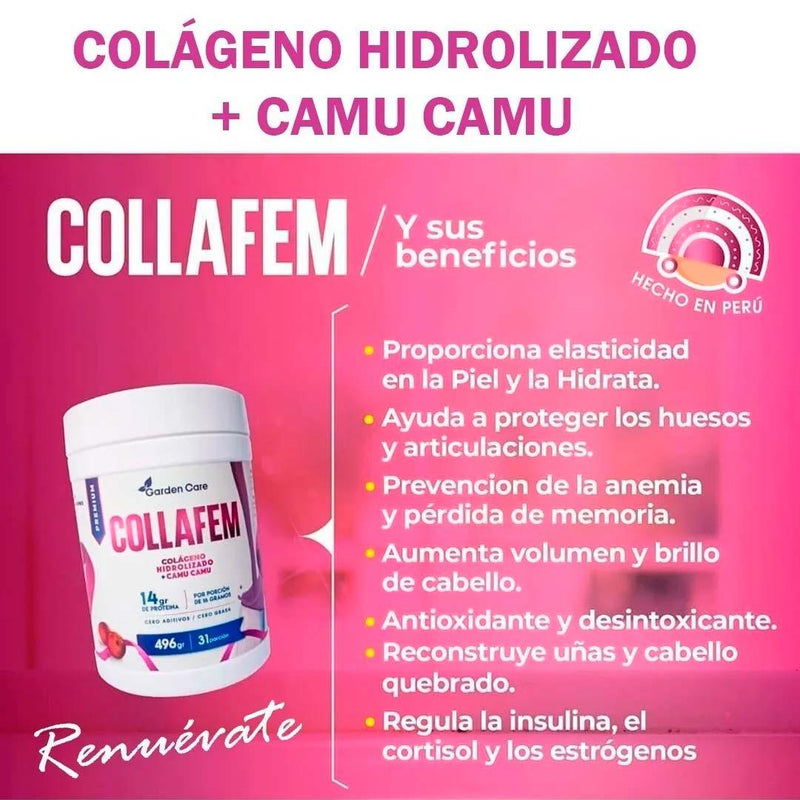 COLLAFEM Colágeno Hidrolizado + Camu Camu (496g) - Tikafarma