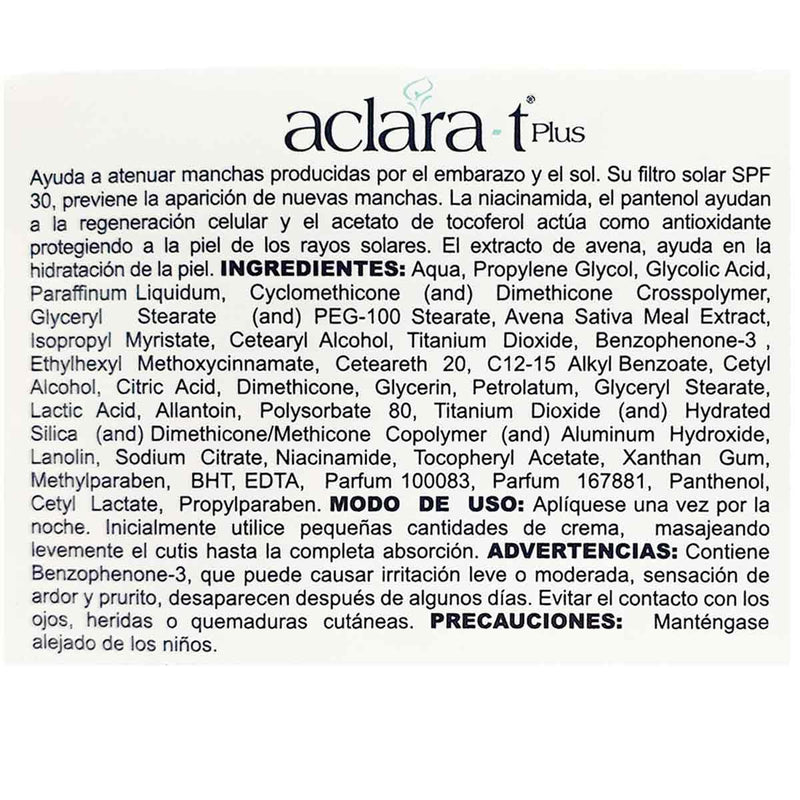 Crema Aclarante Aclara-T Plus x 50g - Tikafarma