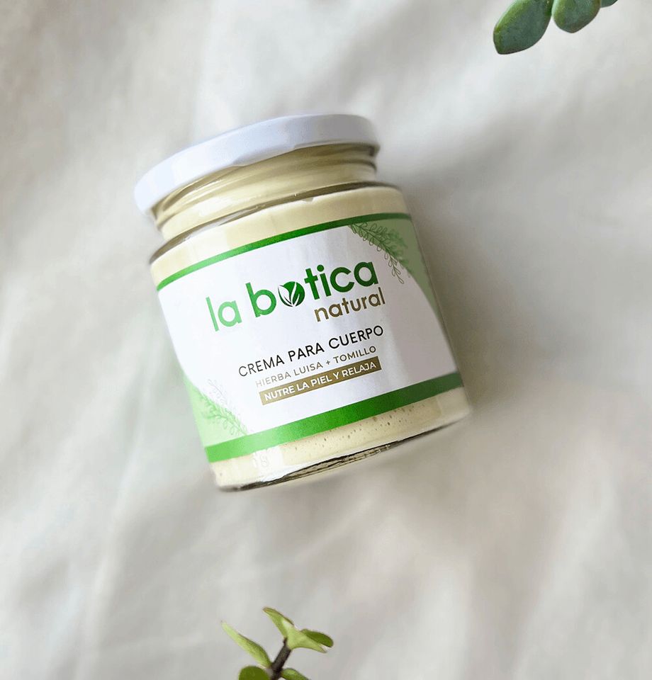 Crema Corporal Natural con Hierba Luisa y Tomillo x 150g | Hidratante Relajante y Antioxidante