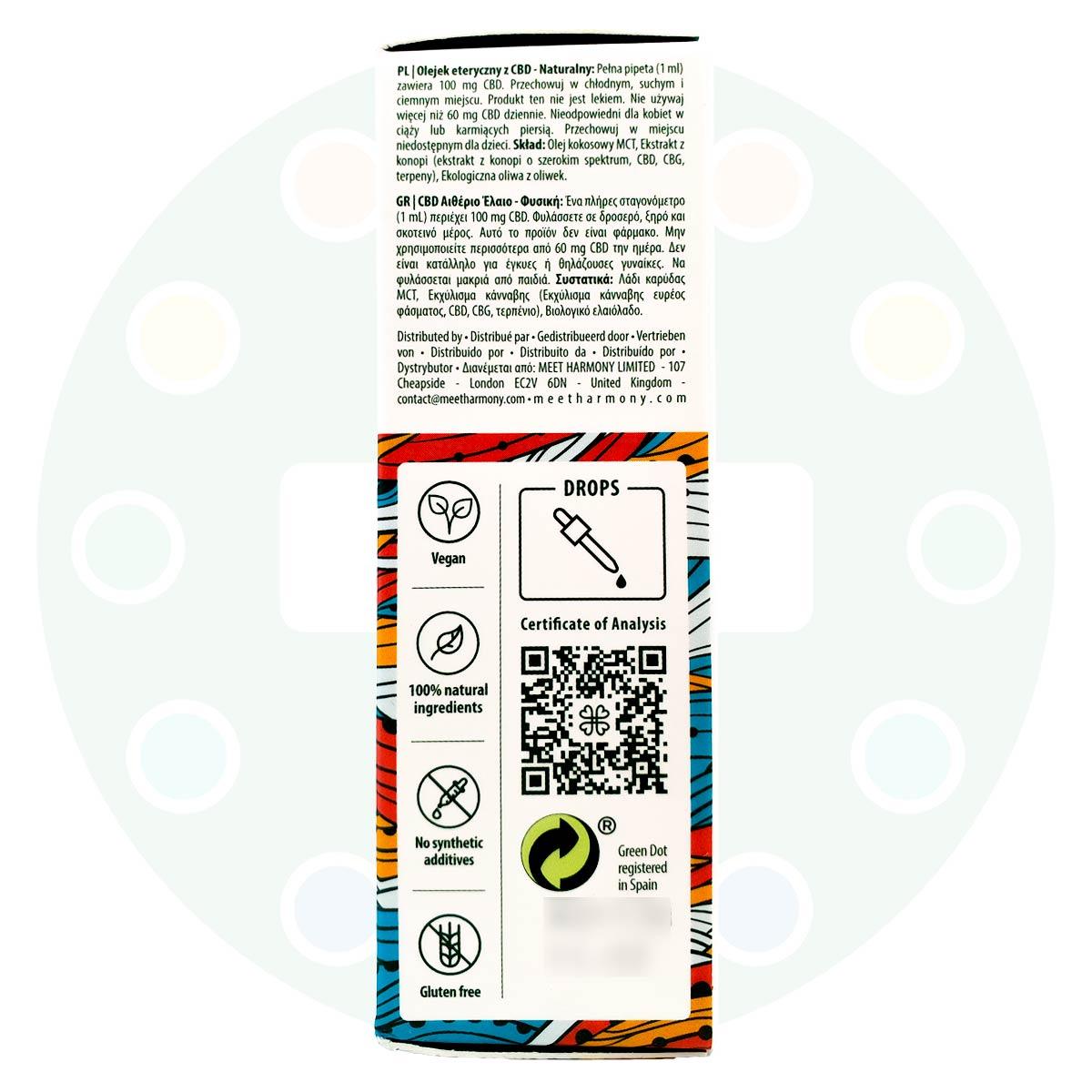 Harmony CBD Oil 3000mg x 30ml (10% CBD) - Muy Fuerte - Tikafarma