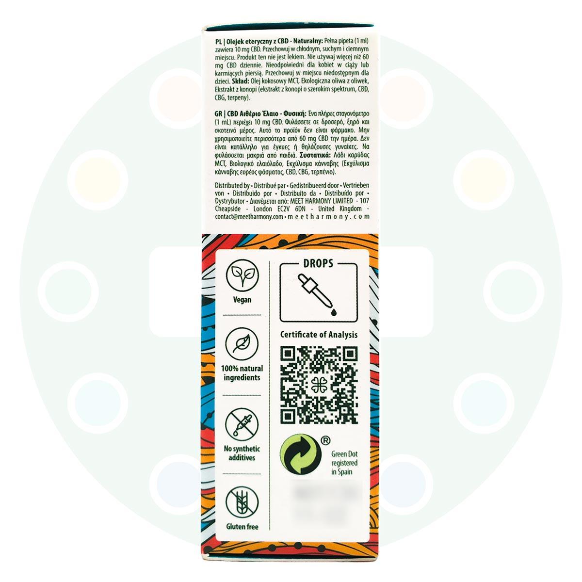 Harmony CBD Oil 300mg x 30ml (1% CBD) - Moderado - Tikafarma