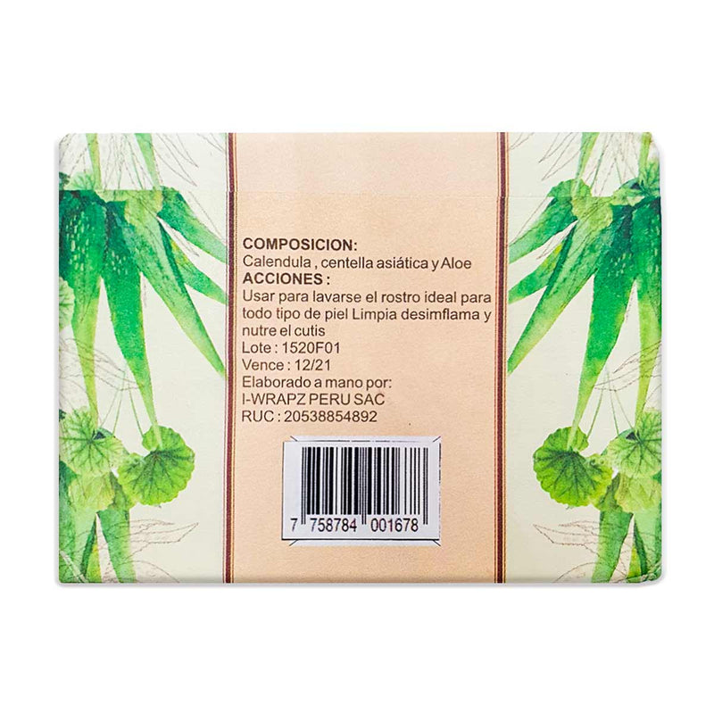 Jabón Artesanal de Caléndula, Centella Asiática y Aloe Vera x 100g