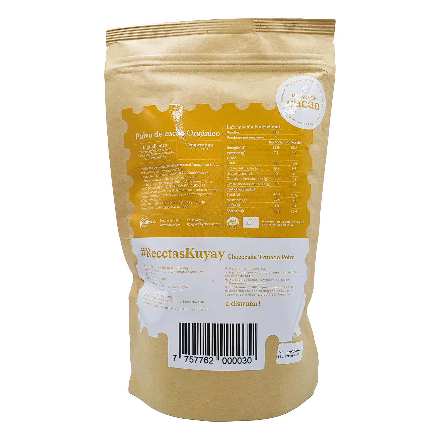 Polvo de Cacao Orgánico x 250g