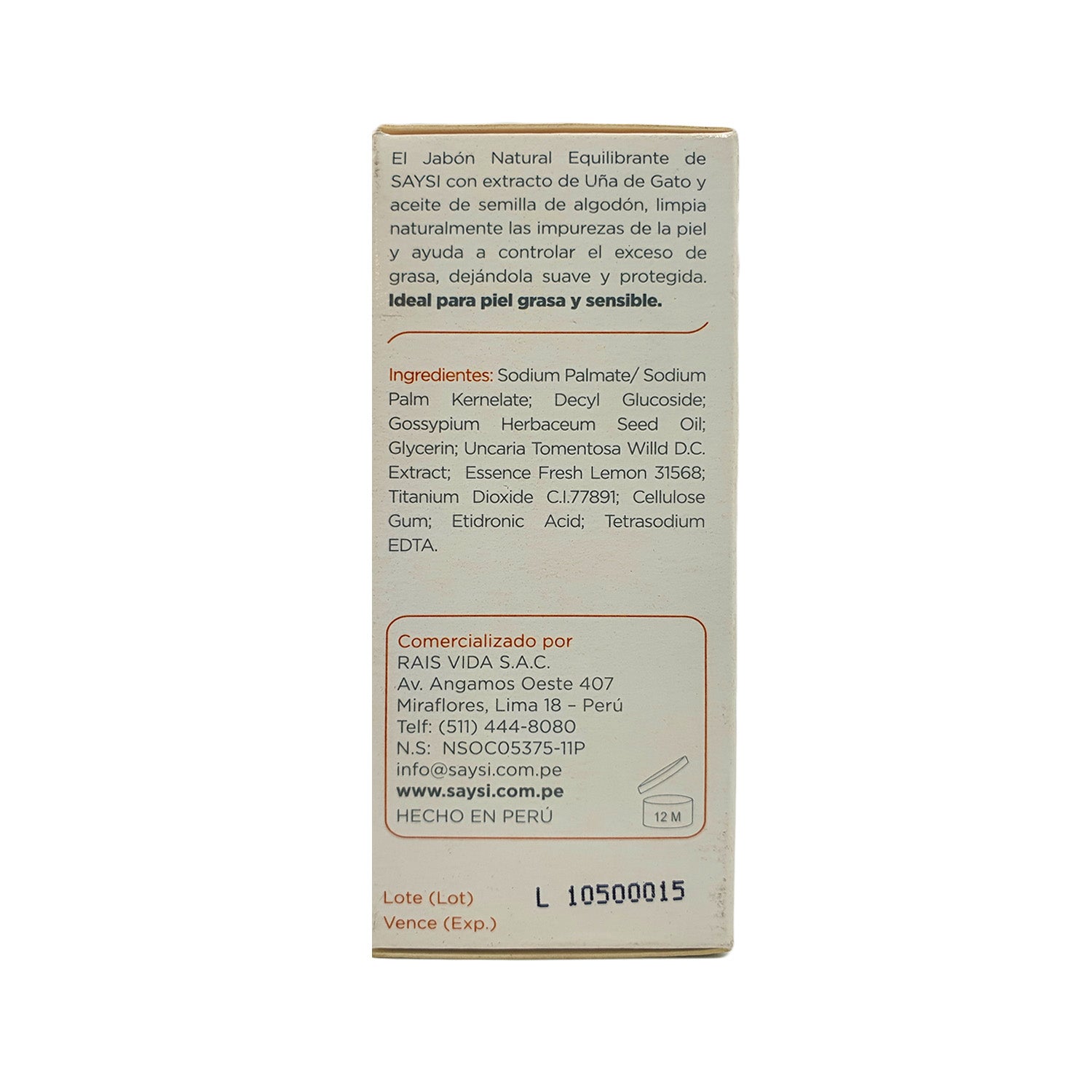 Jabón Natural Equilibrante (Uña de Gato) x 100g