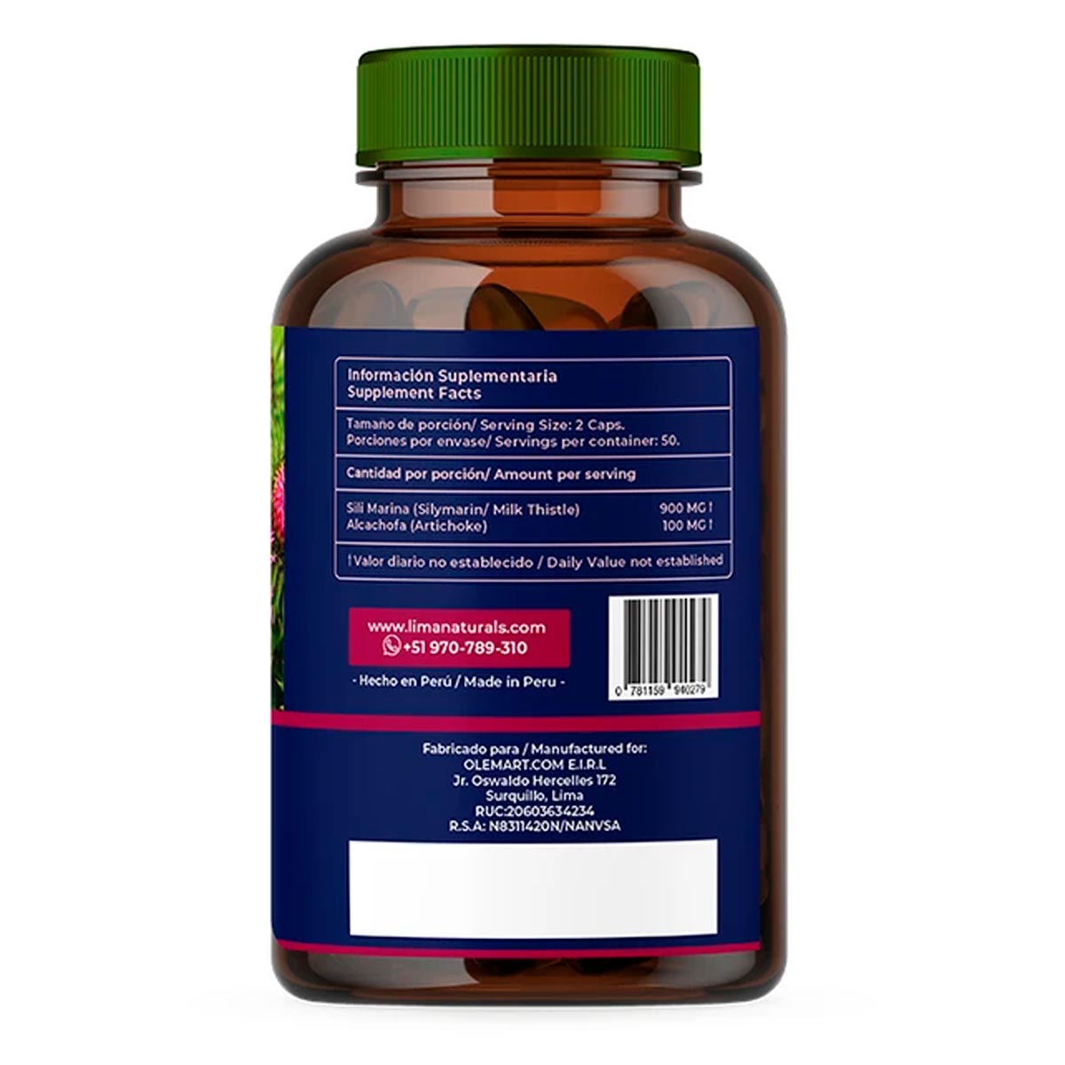 Silimarina (Cardo Mariano) en cápsulas (100 x 500mg)