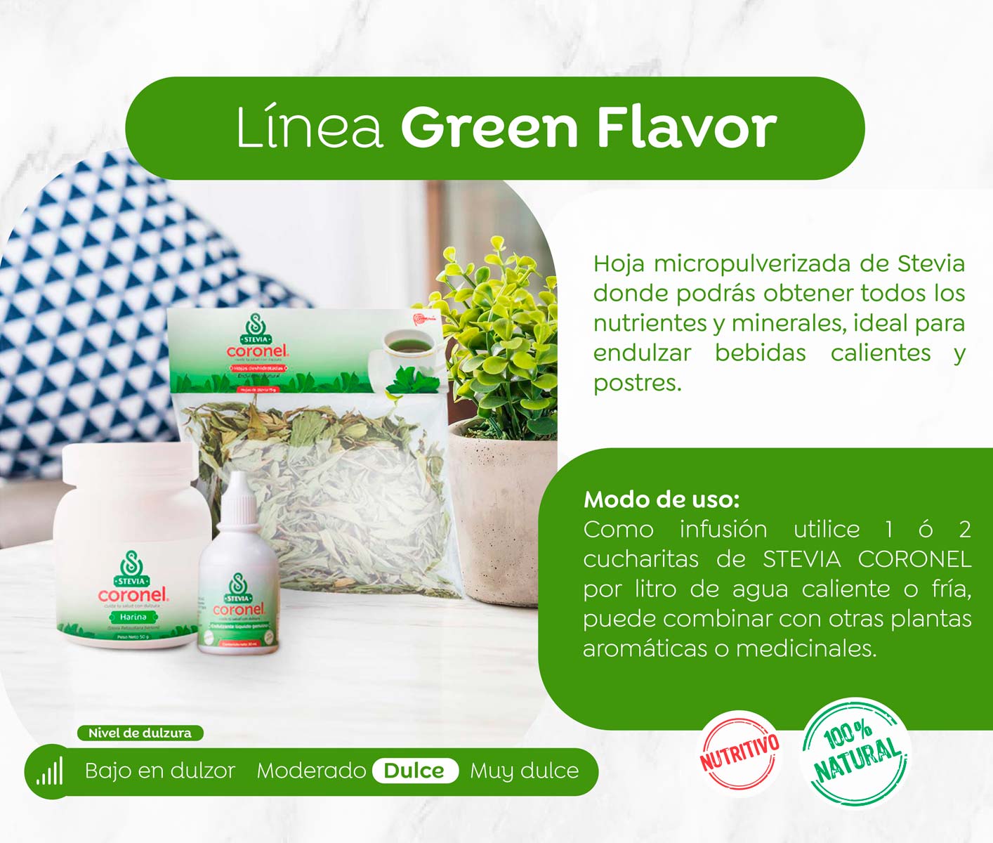 Stevia Coronel Extracto Genuino - Frasco gotero x 30ml