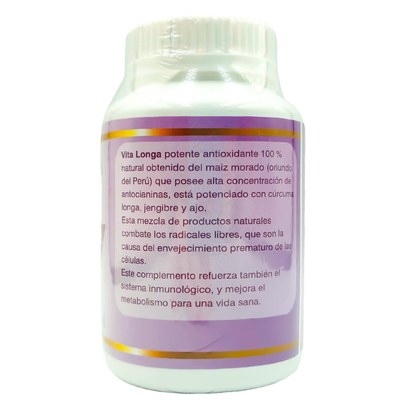 Antioxidante (Kión + Ajo + Cúrcuma + Maíz Morado) 100% Natural en cápsulas (100 x 500mg)