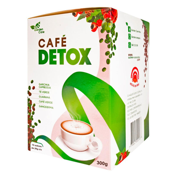 Café Detox - Garcinia Cambogia, Té Verde, Guaraná, Café Verde, Ganoderma x 15 sobres - Tikafarma
