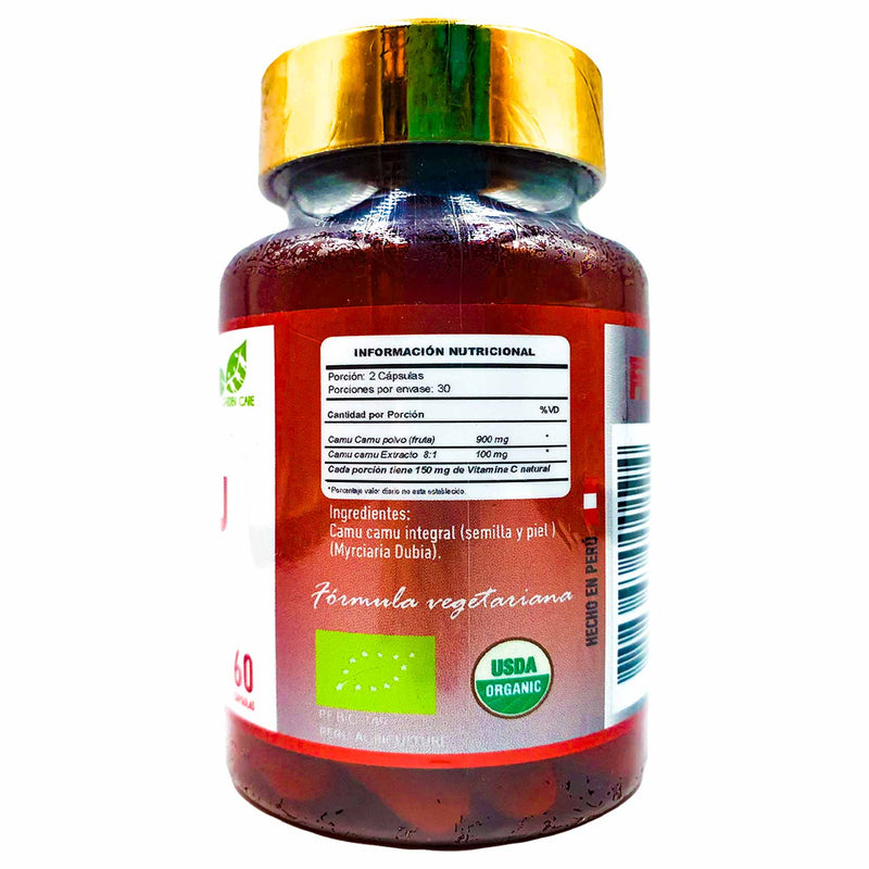 Camu Camu Orgánico - Vitamina C Natural en cápsulas (60 x 500mg)