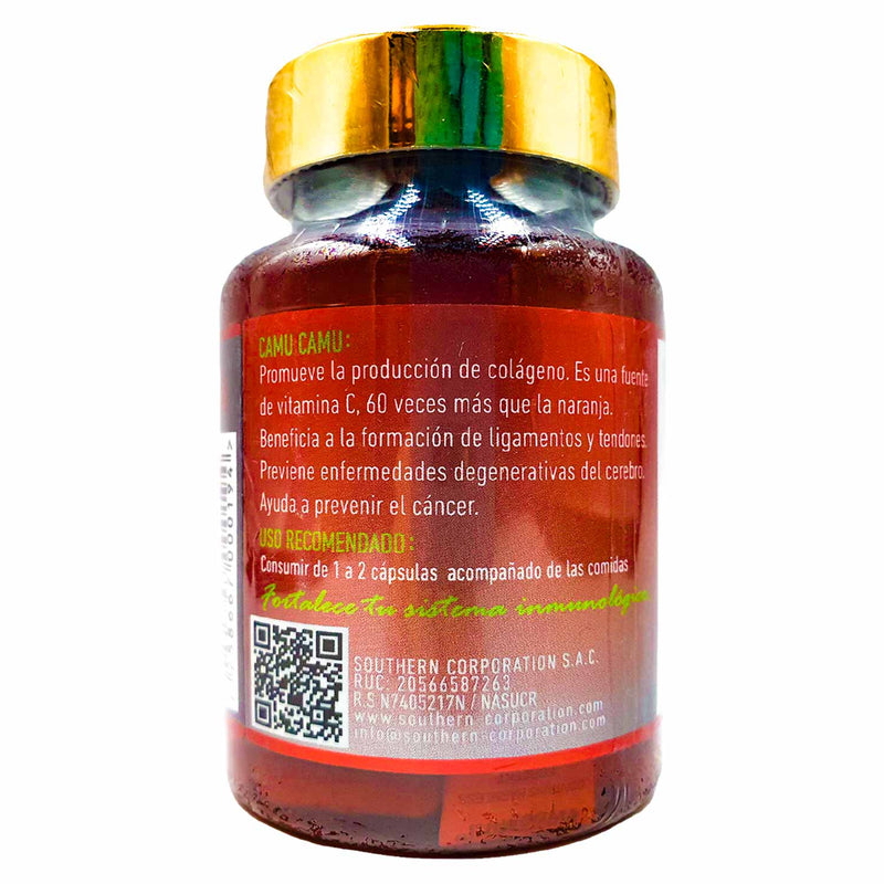 Camu Camu Orgánico - Vitamina C Natural en cápsulas (60 x 500mg)