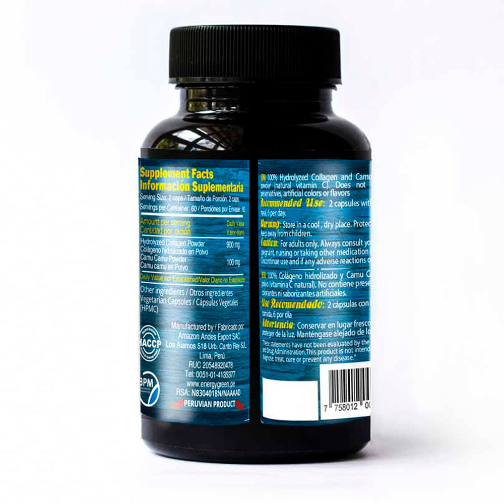 Colágeno Hidrolizado con Camu Camu en cápsulas (120 x 500mg)