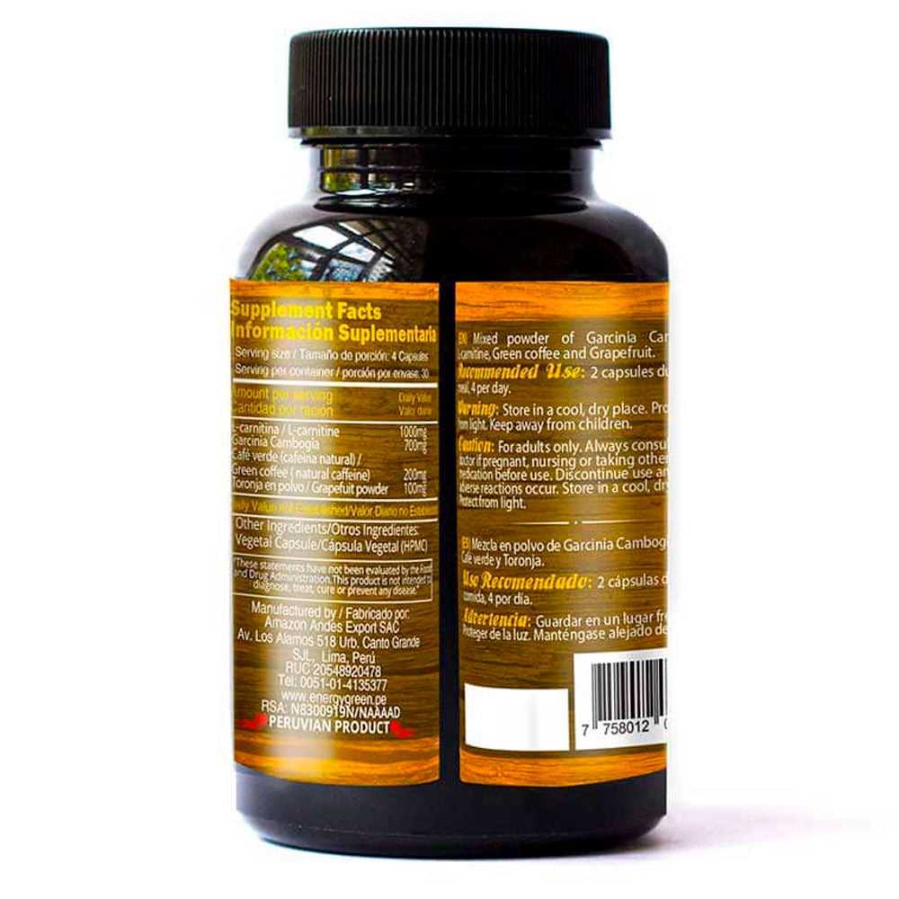 Garcinia Cambogia + L-Carnitina en cápsulas (120 x 500mg)