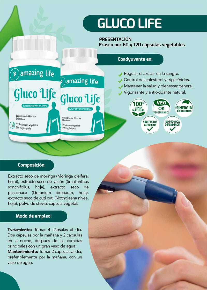 Gluco Life - Equilibrio de Glucosa en cápsulas (500mg)