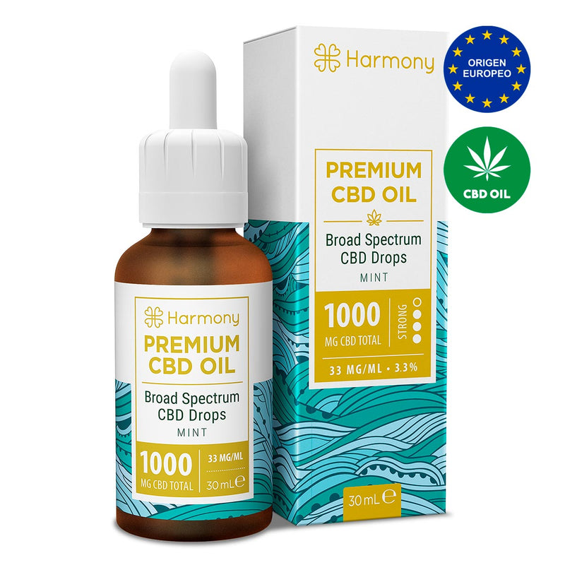 Harmony CBD Oil Mint Aroma 1000mg x 30ml (3.3% CBD) - Fuerte