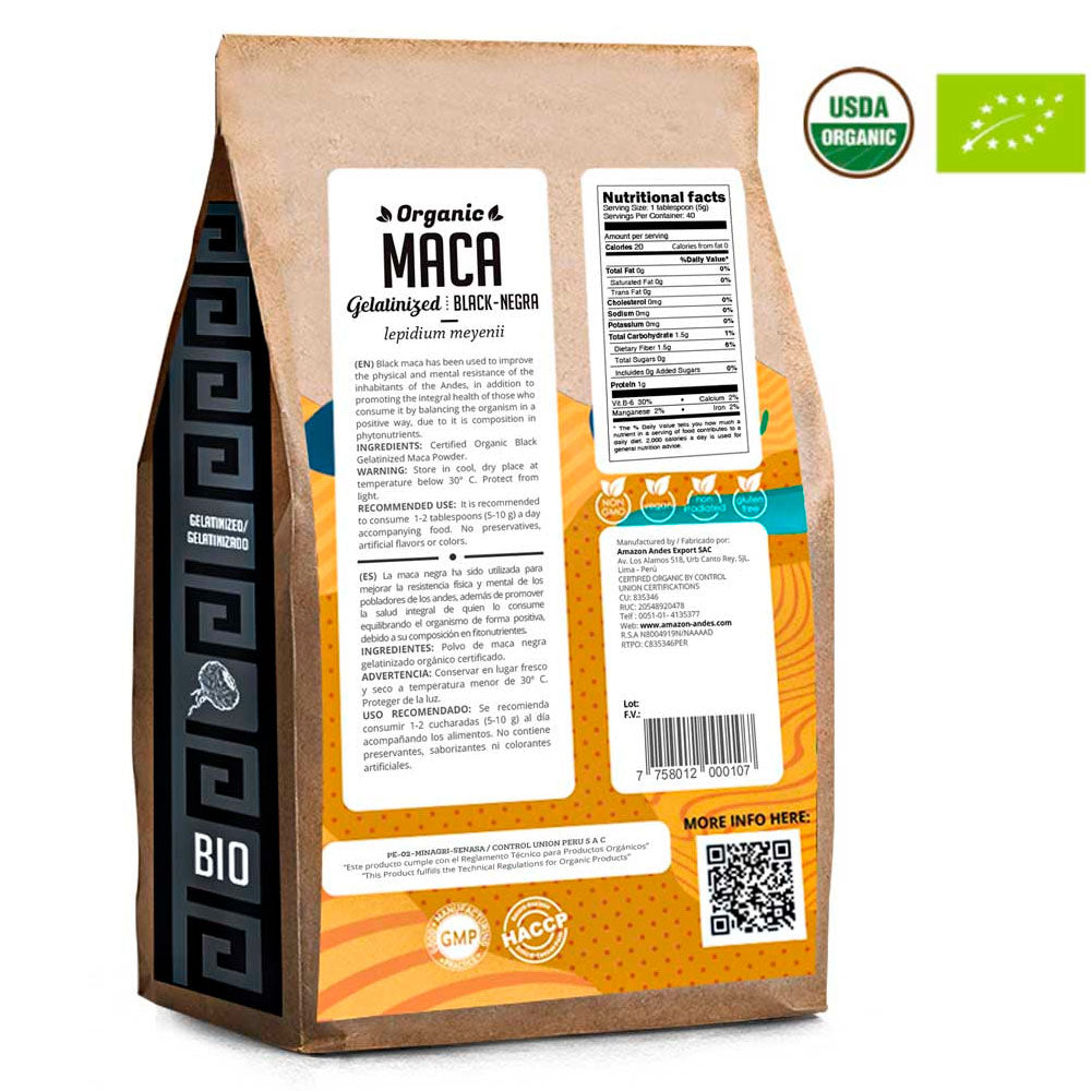 Maca Negra Orgánica Gelatinizada en polvo x 200g