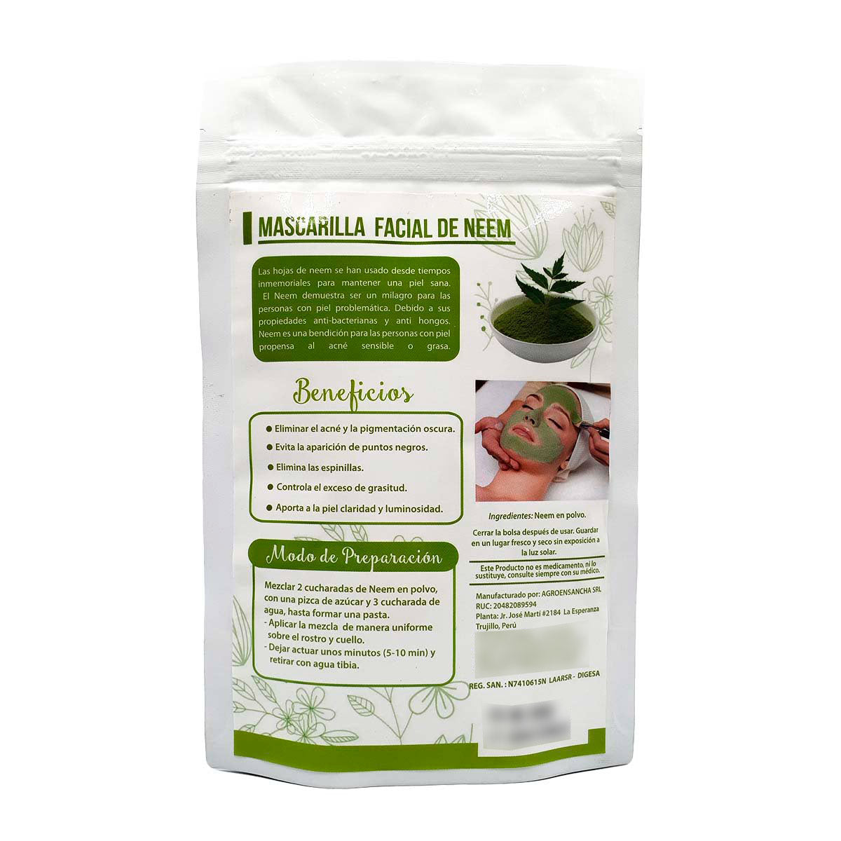 Mascarilla Facial de Neem x 100g