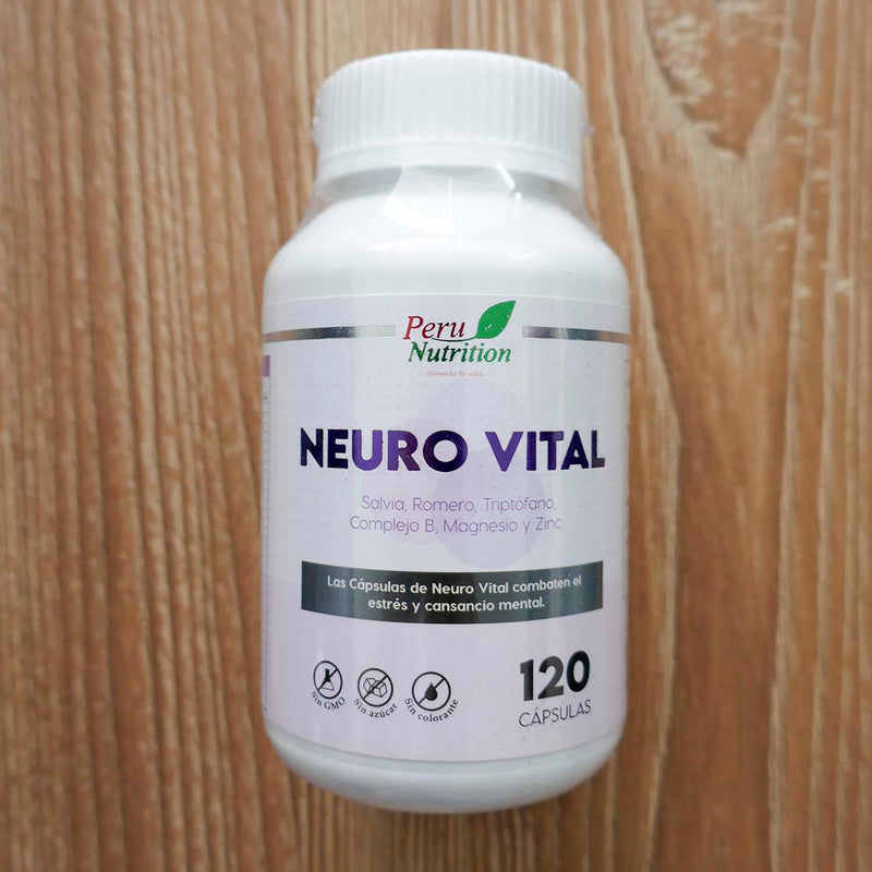 Neuro Vital (Antiestrés - Imsomnio - Concentración - Sistema Nervioso - Memoria - Cansancio) en cápsulas (120 x 500mg)