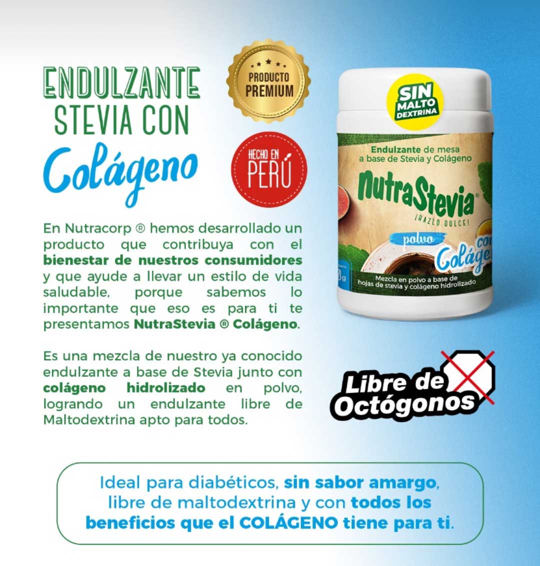 NutraStevia con Colágeno en polvo x 50g