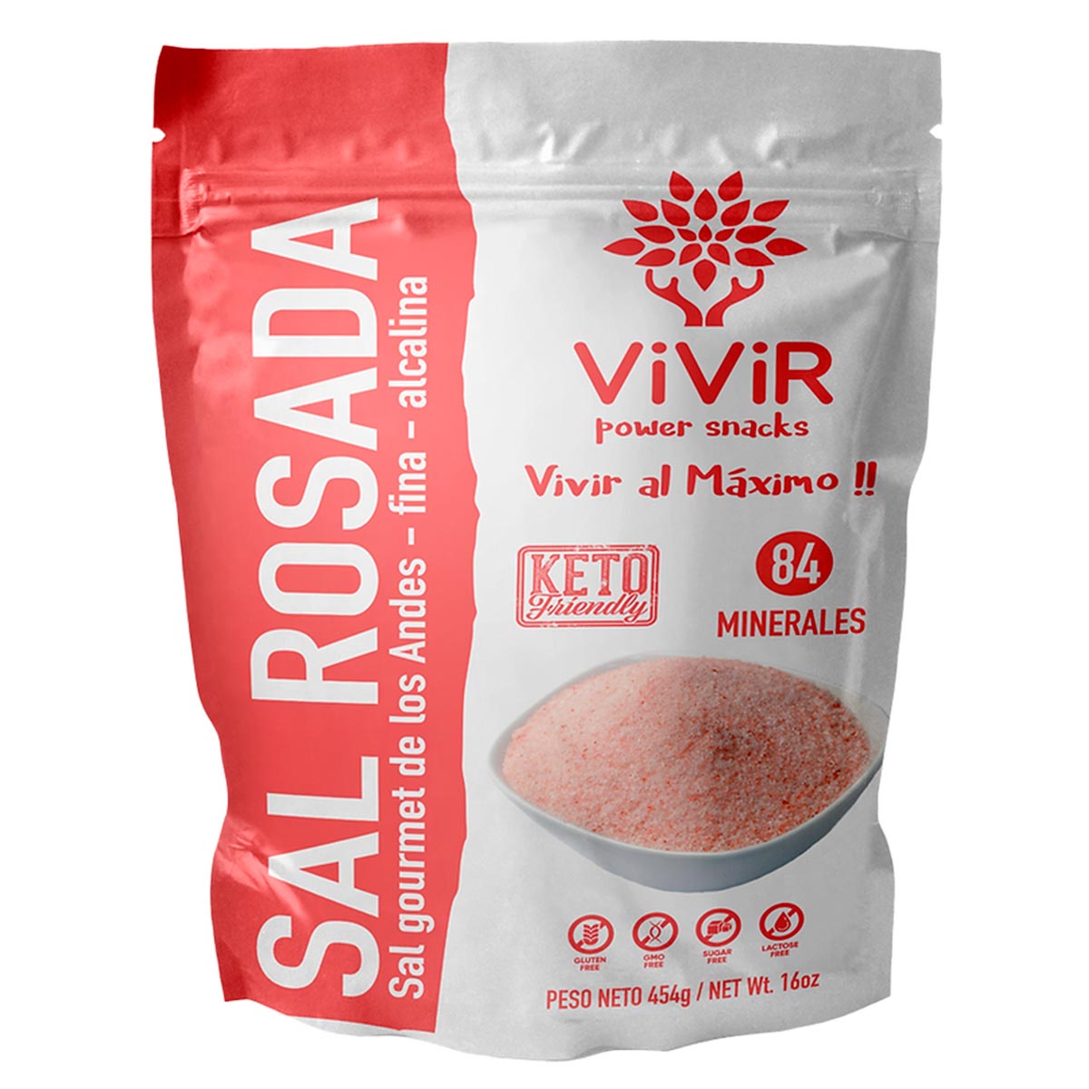 Sal Rosada de Maras Sin Yodo Ni Flúor x 454g