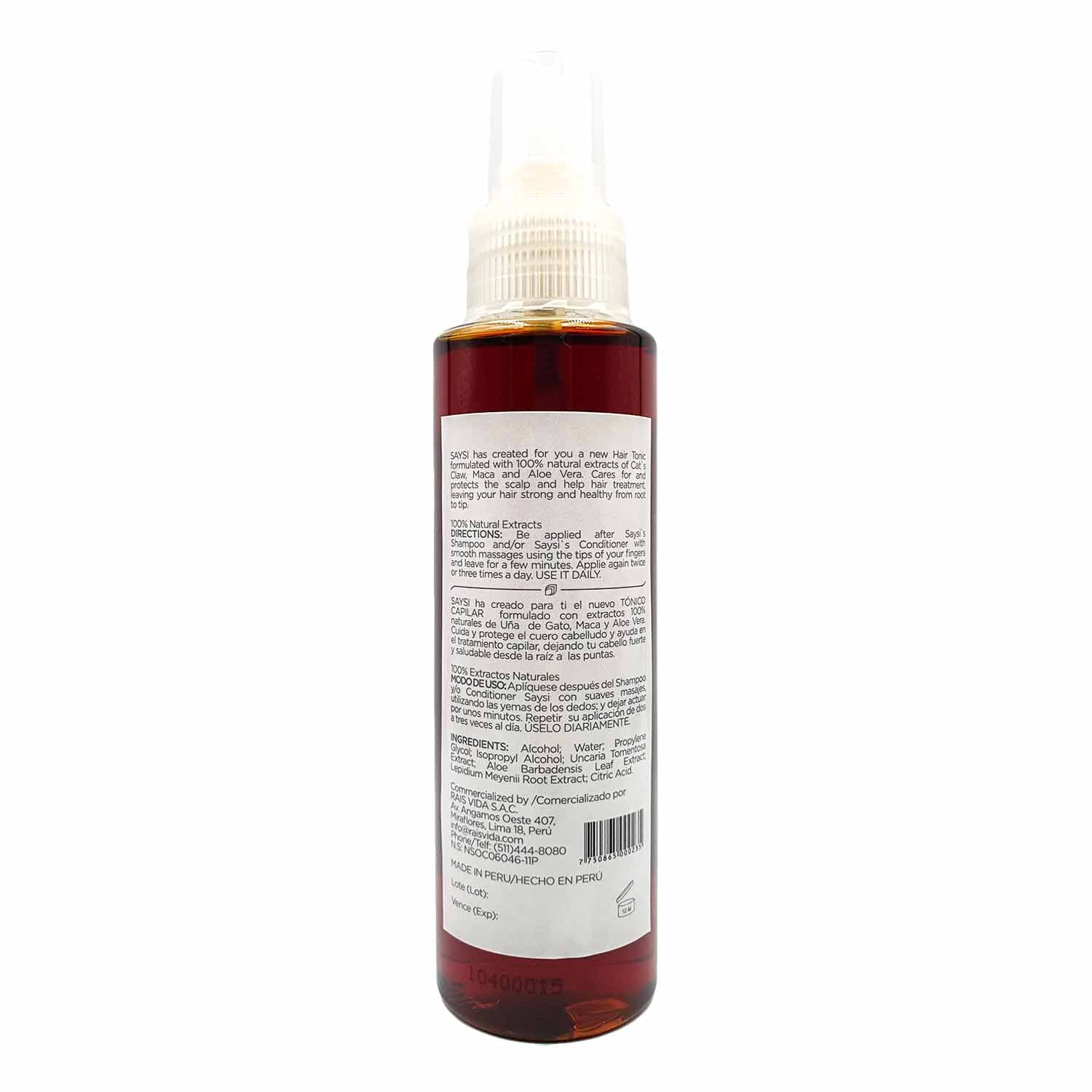 Tónico Capilar (Uña de Gato, Maca & Aloe) x 125ml